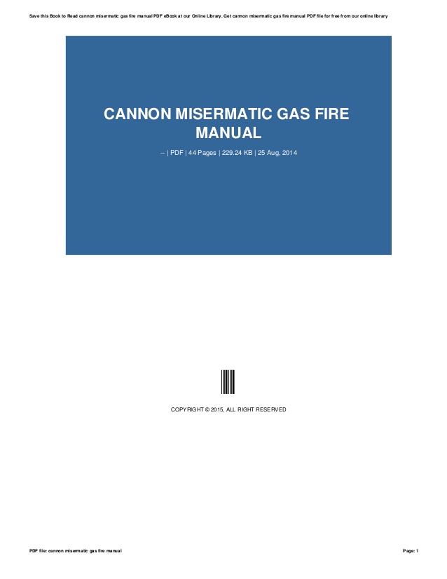 cannon gas miser manual